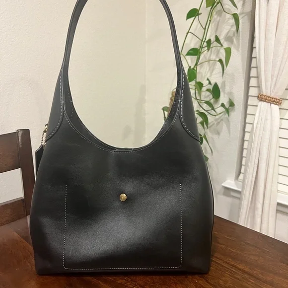 Coach Brooklyn 28 Black Leather Shoulder Bag - Picture 2 of 8